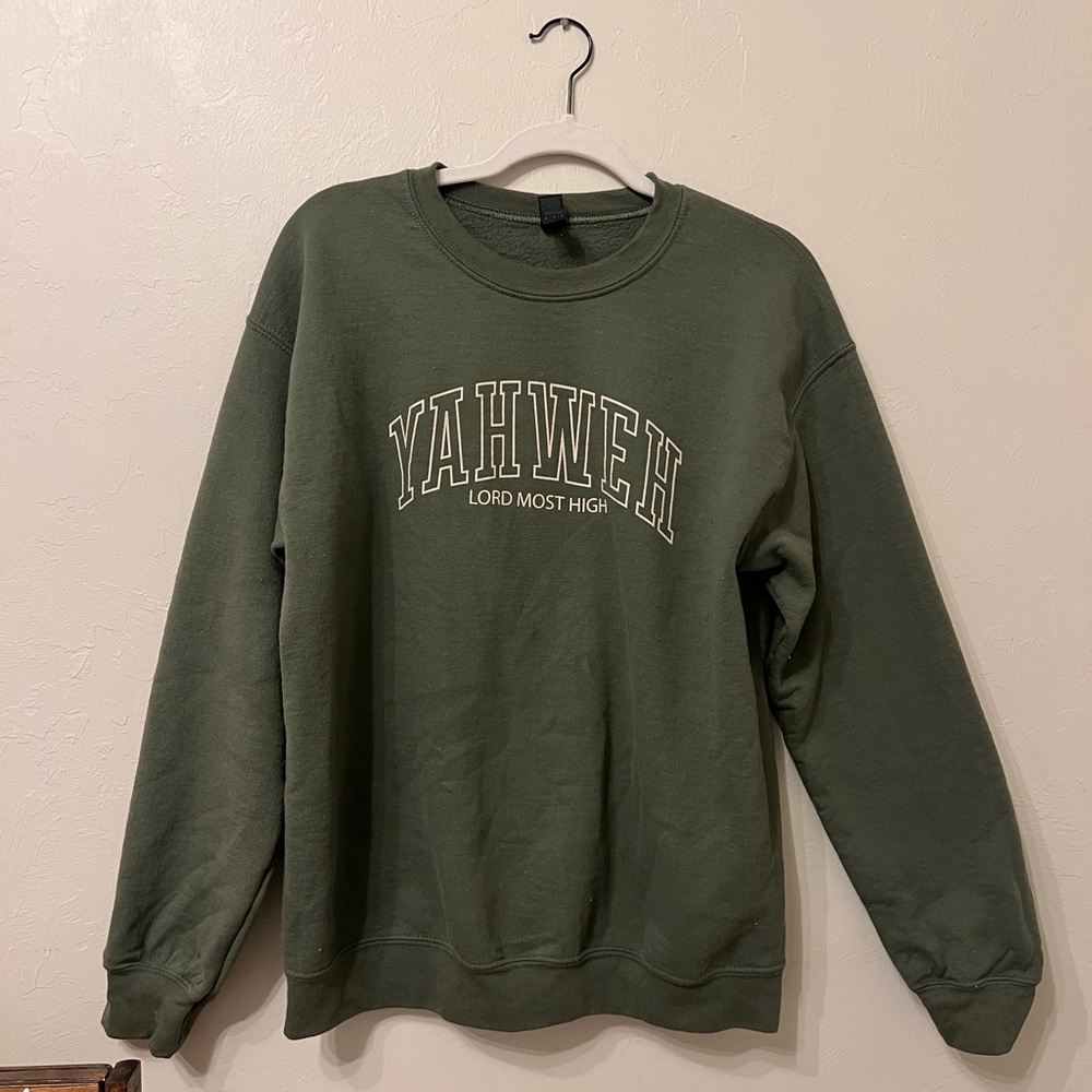 Green Yahweh Crewneck Sweater